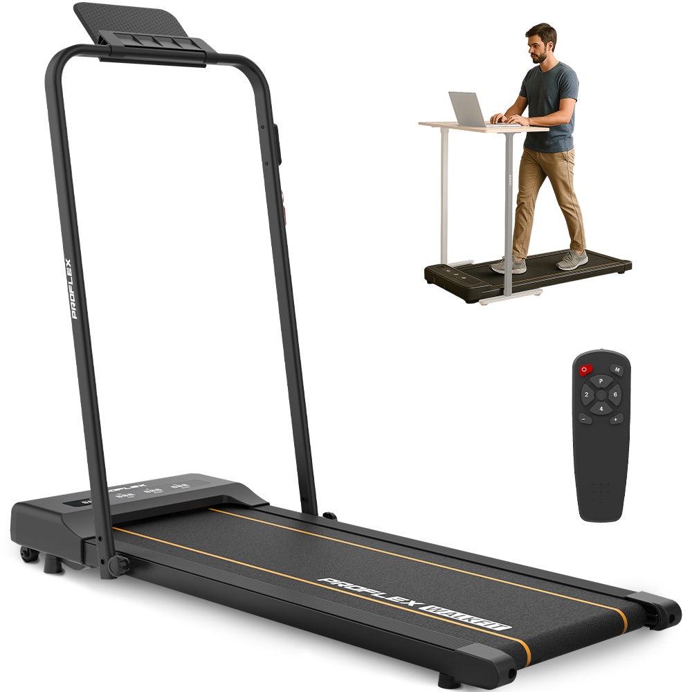 PROFLEX Electric Walking Pad Under Desk Treadmill, Remote Control, Compact Foldable Size, Tablet Holder, LCD V219-FTNTRDPFHS3A