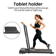 PROFLEX Electric Walking Pad Under Desk Treadmill, Remote Control, Compact Foldable Size, Tablet Holder, LCD V219-FTNTRDPFHS3A