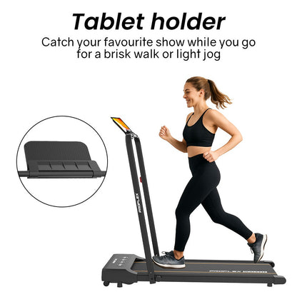 PROFLEX Electric Walking Pad Under Desk Treadmill, Remote Control, Compact Foldable Size, Tablet Holder, LCD V219-FTNTRDPFHS3A