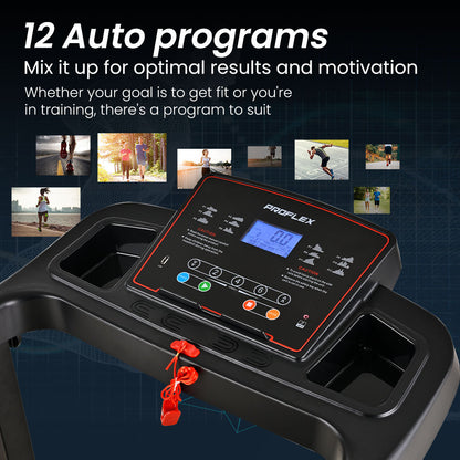 PROFLEX TRX3 Electric Treadmill, Compact Size, Foldable, USB/MP3, Pulse Sensors V219-FTNTRDPFTRX3A