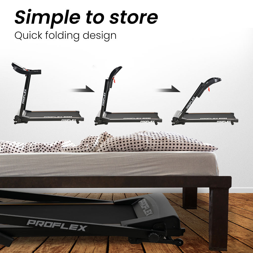 PROFLEX TRX3 Electric Treadmill, Compact Size, Foldable, USB/MP3, Pulse Sensors V219-FTNTRDPFTRX3A
