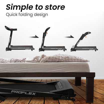 PROFLEX TRX3 Electric Treadmill, Compact Size, Foldable, USB/MP3, Pulse Sensors V219-FTNTRDPFTRX3A