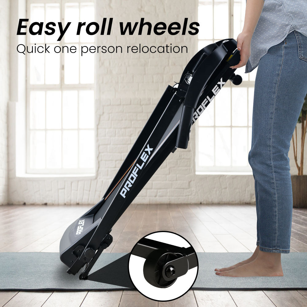 PROFLEX TRX3 Electric Treadmill, Compact Size, Foldable, USB/MP3, Pulse Sensors V219-FTNTRDPFTRX3A