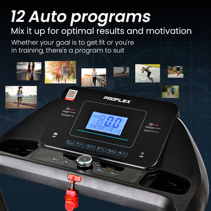 PROFLEX TRX4 Electric Treadmill, Medium Size, Foldable, Suspension, Bluetooth, USB/MP3, Pulse Sensors, V219-FTNTRDPFTRX4A