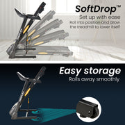 PROFLEX TRX4 Electric Treadmill, Medium Size, Foldable, Suspension, Bluetooth, USB/MP3, Pulse Sensors, V219-FTNTRDPFTRX4A