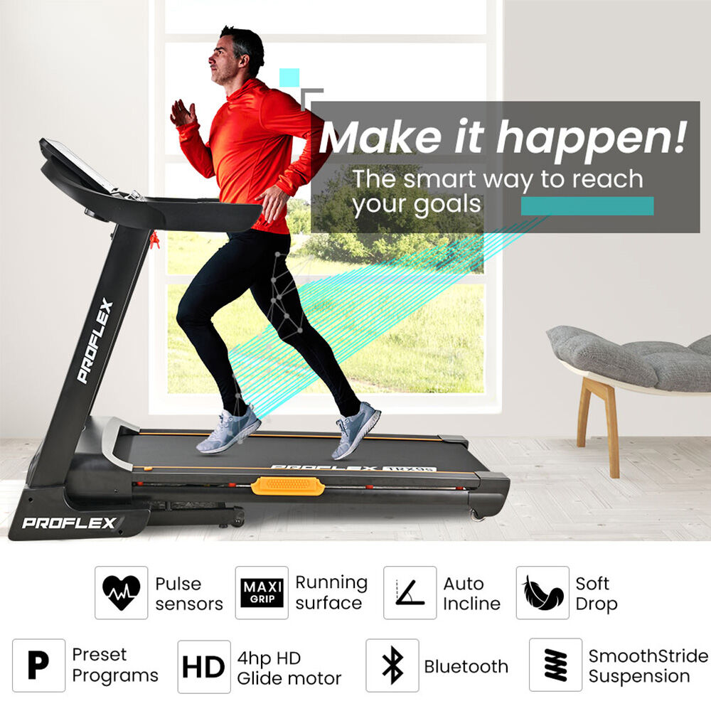 Proflex TRX9s Electric Treadmill, Large Size, 450mm Belt, 10-inch display, Foldable, Suspension, Auto V219-FTNTRDPFTRX9A