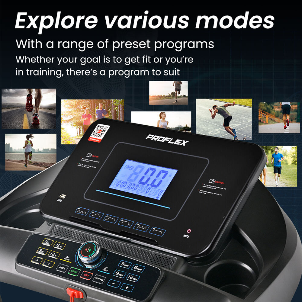 Proflex TRX9s Electric Treadmill, Large Size, 450mm Belt, 10-inch display, Foldable, Suspension, Auto V219-FTNTRDPFTRX9A