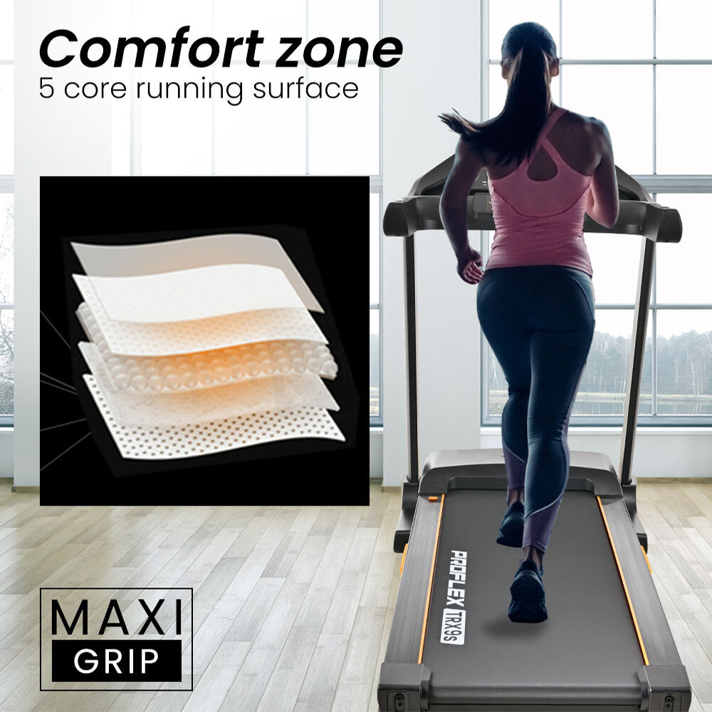 Proflex TRX9s Electric Treadmill, Large Size, 450mm Belt, 10-inch display, Foldable, Suspension, Auto V219-FTNTRDPFTRX9A
