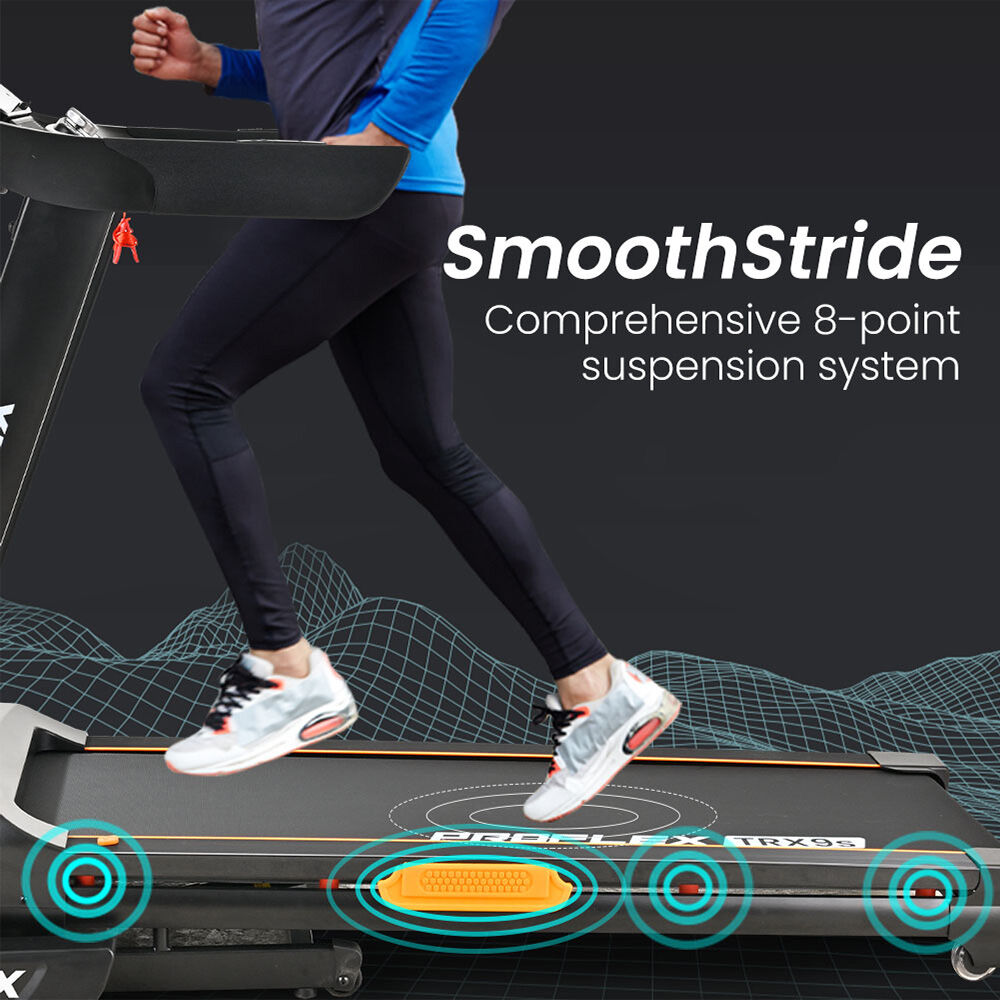 Proflex TRX9s Electric Treadmill, Large Size, 450mm Belt, 10-inch display, Foldable, Suspension, Auto V219-FTNTRDPFTRX9A