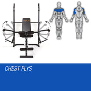 PROFLEX 7in1 Weight Bench Press Multi-Station Home Gym Leg Curl Equipment Set V219-FTNWTBHPFAB3C