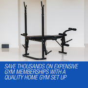 PROFLEX 7in1 Weight Bench Press Multi-Station Home Gym Leg Curl Equipment Set V219-FTNWTBHPFAB3C