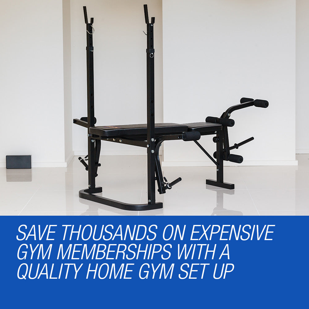 PROFLEX 7in1 Weight Bench Press Multi-Station Home Gym Leg Curl Equipment Set V219-FTNWTBHPFAB3C