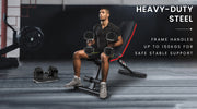 PROFLEX Weight Bench Workout Gym Press Adjustable Lifting Fitness Folding Bands V219-FTNWTBPRFAB2C