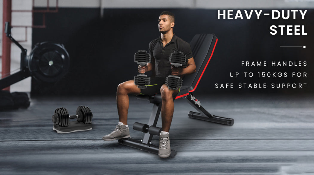 PROFLEX Weight Bench Workout Gym Press Adjustable Lifting Fitness Folding Bands V219-FTNWTBPRFAB2C
