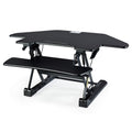 Fortia Corner Desk Riser 110cm Wide Adjustable Sit to Stand for Dual Monitor, Keyboard, Laptop, Black V219-FURDTDFORACX1
