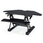 Fortia Corner Desk Riser 110cm Wide Adjustable Sit to Stand for Dual Monitor, Keyboard, Laptop, Black V219-FURDTDFORACX1