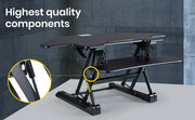 Fortia Corner Desk Riser 110cm Wide Adjustable Sit to Stand for Dual Monitor, Keyboard, Laptop, Black V219-FURDTDFORACX1