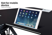 Fortia Corner Desk Riser 110cm Wide Adjustable Sit to Stand for Dual Monitor, Keyboard, Laptop, Black V219-FURDTDFORACX1