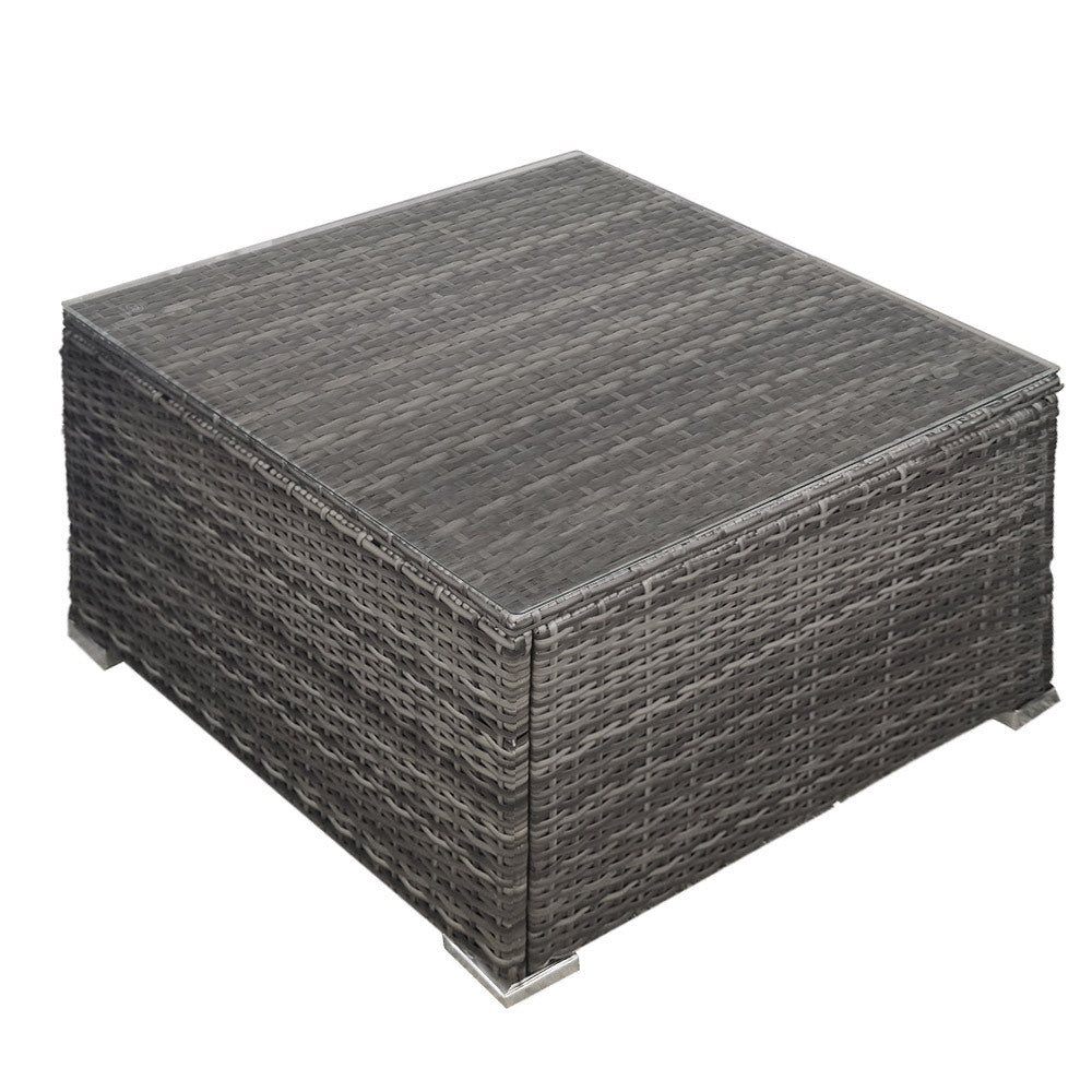 LONDON RATTAN Outdoor Wicker Coffee Table Patio Furniture 1 Piece, Grey V219-FURODRLONACT4