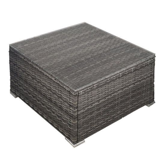 LONDON RATTAN Outdoor Wicker Coffee Table Patio Furniture 1 Piece, Grey V219-FURODRLONACT4