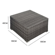 LONDON RATTAN Outdoor Wicker Coffee Table Patio Furniture 1 Piece, Grey V219-FURODRLONACT4
