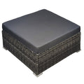 LONDON RATTAN 1 Seater Outdoor Ottoman Modular Wicker Lounge Furniture, Grey V219-FURODRLONAOT4