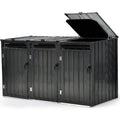 PLANTCRAFT Triple Steel Wheelie Garbage Bin Storage Shed, Enclosure with 3 Opening Doors V219-GBGSTLPCGS3A