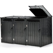 PLANTCRAFT Triple Steel Wheelie Garbage Bin Storage Shed, Enclosure with 3 Opening Doors V219-GBGSTLPCGS3A
