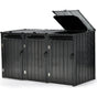 PLANTCRAFT Triple Steel Wheelie Garbage Bin Storage Shed, Enclosure with 3 Opening Doors V219-GBGSTLPCGS3A