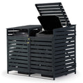 PlantCraft Double Wood Wheelie Bins Storage Shed, 2 Door Garbage Rubbish Bin Enclosure V219-GBGWODPCG2DA