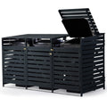 PlantCraft Triple Wood Wheelie Bins Storage Shed, 3 Door Garbage Rubbish Bin Enclosure V219-GBGWODPCW3DA