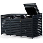 PlantCraft Triple Wood Wheelie Bins Storage Shed, 3 Door Garbage Rubbish Bin Enclosure V219-GBGWODPCW3DA