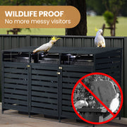 PlantCraft Triple Wood Wheelie Bins Storage Shed, 3 Door Garbage Rubbish Bin Enclosure V219-GBGWODPCW3DA