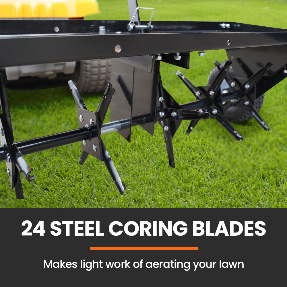 PlantCraft Tow Behind Plug Lawn Aerator 1m (40") Wide, Universal Hitch for Ride on Mower, Garden Tractor V219-GDTAERPCP42A