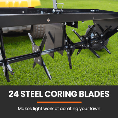 PlantCraft Tow Behind Plug Lawn Aerator 1m (40") Wide, Universal Hitch for Ride on Mower, Garden Tractor V219-GDTAERPCP42A