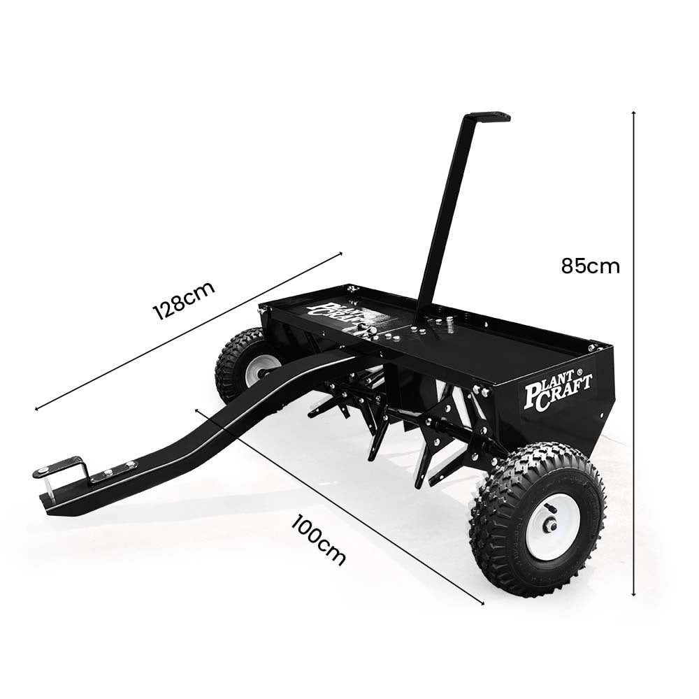 PlantCraft Tow Behind Plug Lawn Aerator 1m (40") Wide, Universal Hitch for Ride on Mower, Garden Tractor V219-GDTAERPCP42A