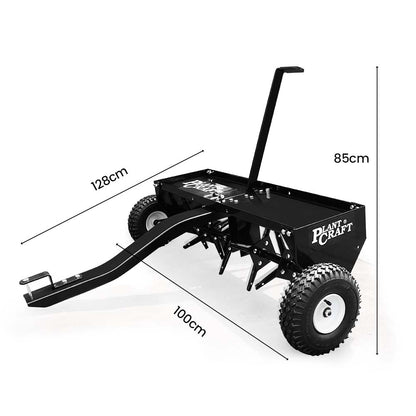 PlantCraft Tow Behind Plug Lawn Aerator 1m (40") Wide, Universal Hitch for Ride on Mower, Garden Tractor V219-GDTAERPCP42A
