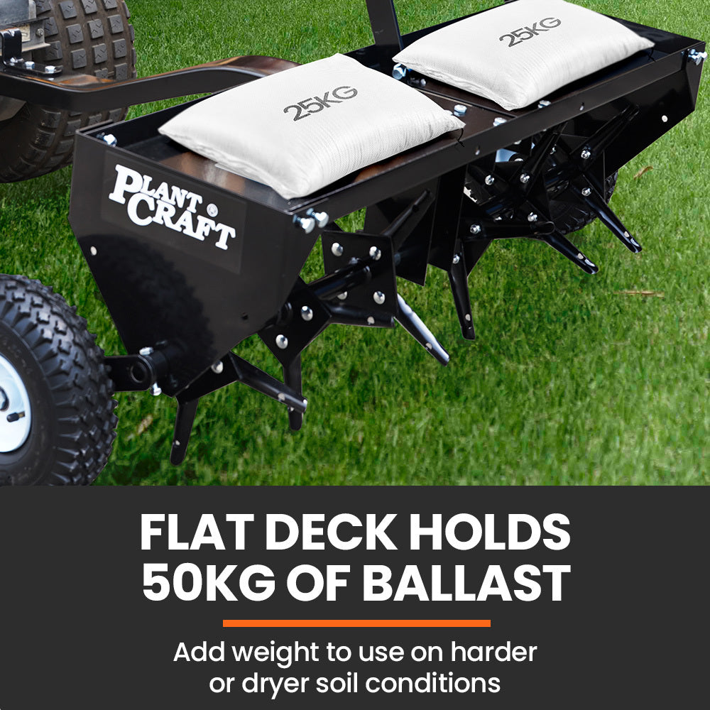 PlantCraft Tow Behind Plug Lawn Aerator 1m (40") Wide, Universal Hitch for Ride on Mower, Garden Tractor V219-GDTAERPCP42A