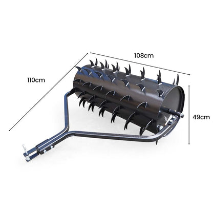 PlantCraft Tow Behind Lawn Roller Spike Aerator 36" Wide, Universal Hitch for Ride on Mower, Garden Tractor V219-GDTAERPCS36A