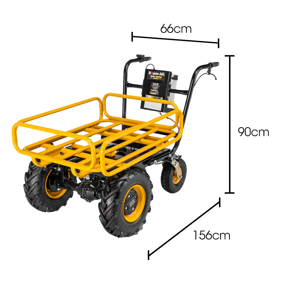 Baumr-AG 40V Battery Powered Material Handling Dumper Wheelbarrow Motorised Electric, 300kg Capacity V219-GDTPBWBM1MEA