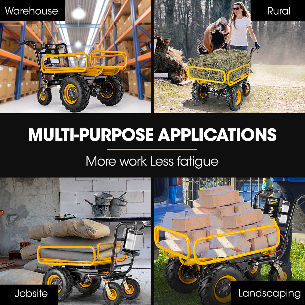 Baumr-AG 40V Battery Powered Material Handling Dumper Wheelbarrow Motorised Electric, 300kg Capacity V219-GDTPBWBM1MEA
