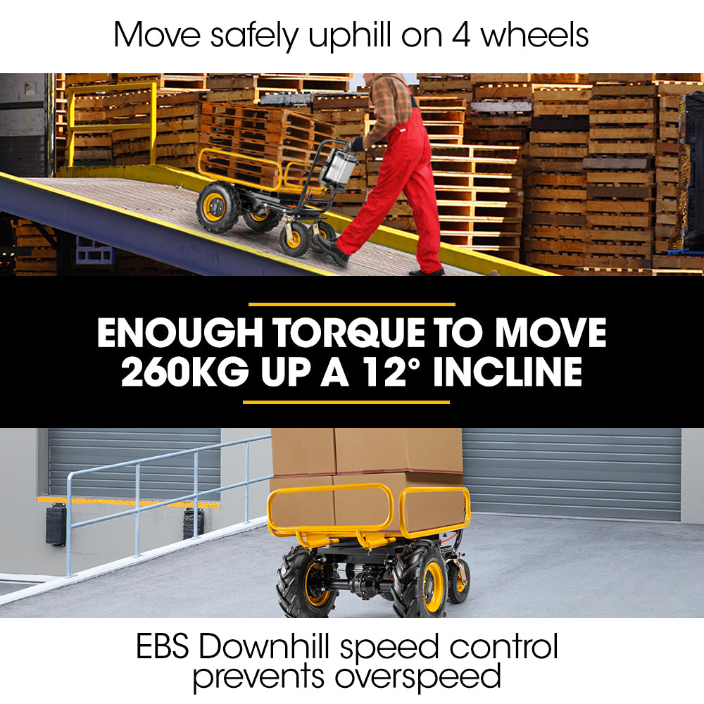 Baumr-AG 40V Battery Powered Material Handling Dumper Wheelbarrow Motorised Electric, 300kg Capacity V219-GDTPBWBM1MEA
