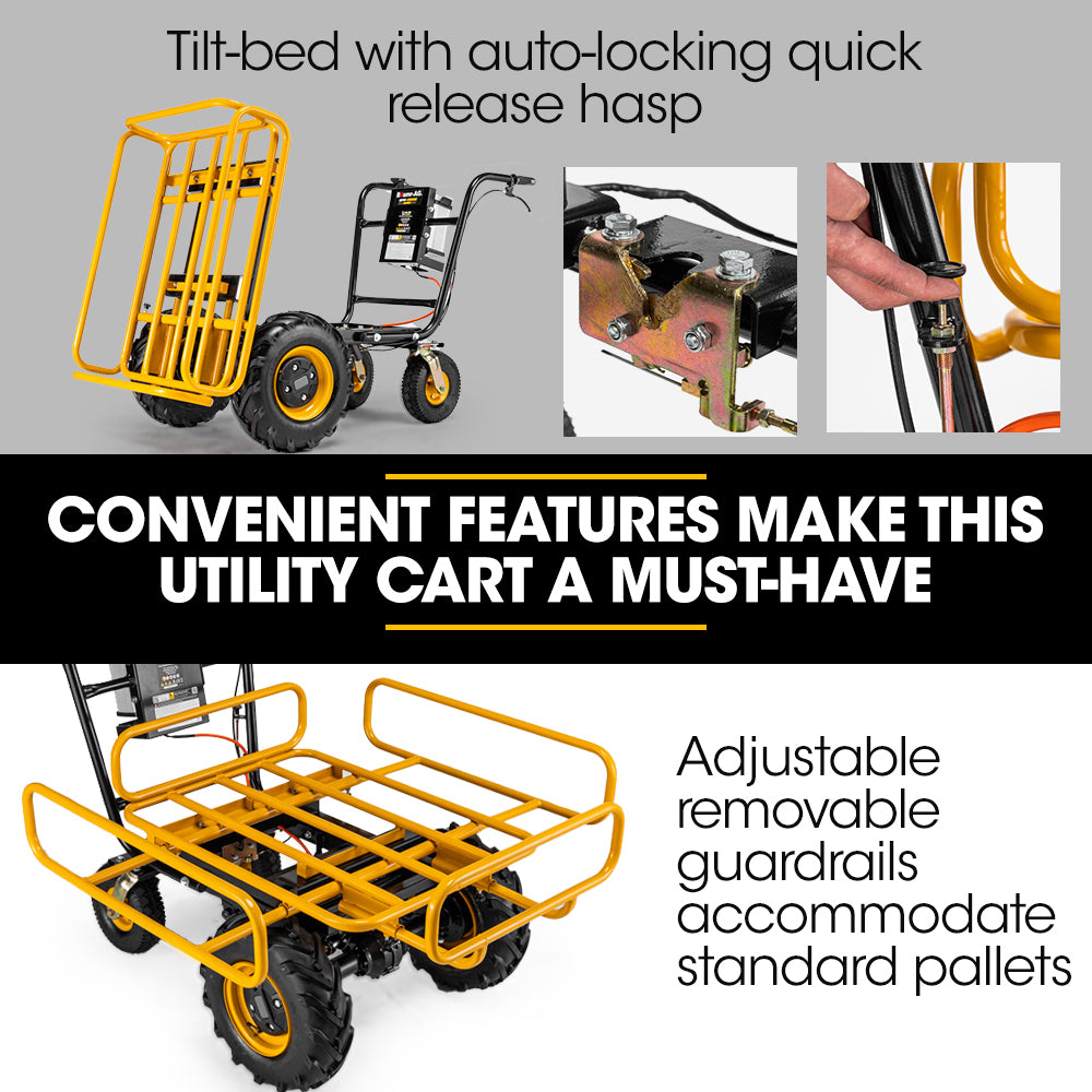 Baumr-AG 40V Battery Powered Material Handling Dumper Wheelbarrow Motorised Electric, 300kg Capacity V219-GDTPBWBM1MEA