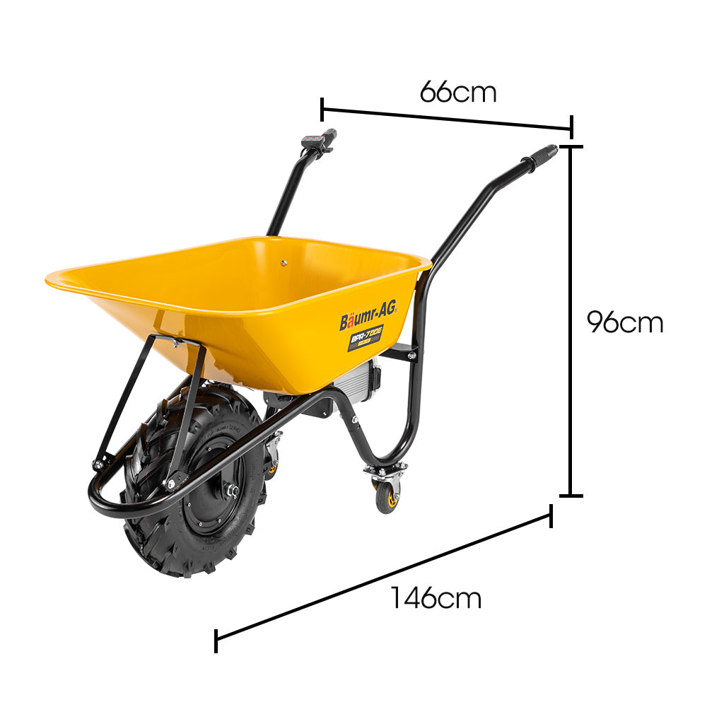 Baumr-AG 36V Battery Powered Wheelbarrow Motorised Electric, 80L Bucket Volume, 260kg Capacity V219-GDTPBWBM7CEA