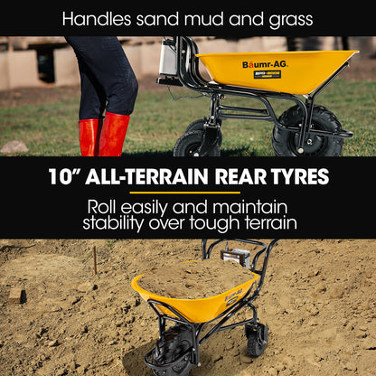 Baumr-AG 40V Battery Powered Wheelbarrow Motorised Electric, 100L Bucket Volume, 3 Wheel, 260KG, Lifting V219-GDTPBWBM9CEA
