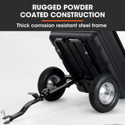 PlantCraft Poly Dump Cart, 272kg Load Heavy Duty Tipper Trailer, 16-inch Tyres, for Ride-on Lawn Mower V219-GDTPCRPCTD6A
