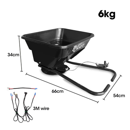 PLANTCRAFT Spreader 12V 36kg 30L Lawn Seed Fertiliser, for ATV, Ride on Mower, with Rain Cover V219-GDTSPRPC123A