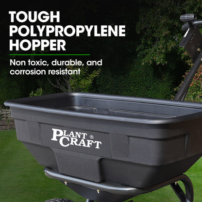 PLANTCRAFT Walk Behind Broadcast Spreader 56kg 60L Seed Lawn Fertiliser V219-GDTSPRPCW13A