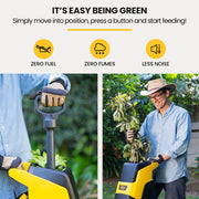 MICHIGAN 2400W Electric Garden Mulcher Shredder, Portable Wood Chipper, Push Stick, 40L Collection Bag V219-GDTSRDMC3C0A