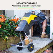 MICHIGAN 2400W Electric Garden Mulcher Shredder, Portable Wood Chipper, Push Stick, 40L Collection Bag V219-GDTSRDMC3C0A